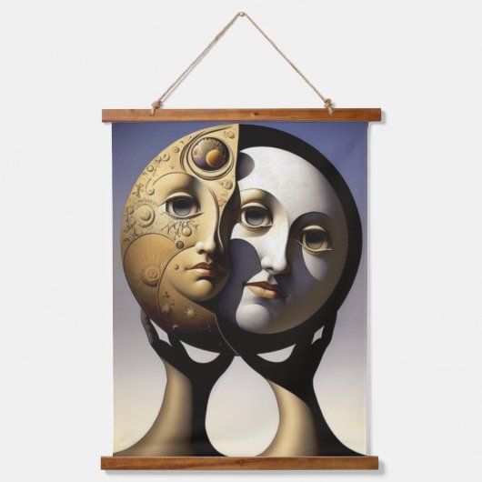 Zon- en moonwandtapijt hangend wandkleed (Voorkant)