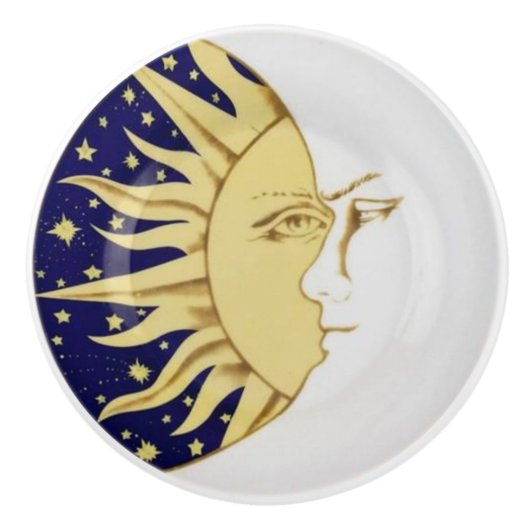 Zon- en moonzijdedeuren of -putjes keramische knop (Voorkant)