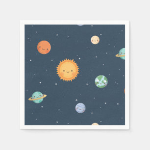 Zon en planeten feestartikelen voor de ruimte servet