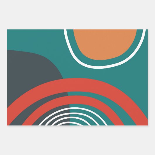 Zon en regenboog boho kunstwerk inpakpapier vel (Voorkant)