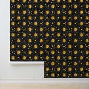 Zon en sterren behang