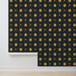 Zon en sterren behang