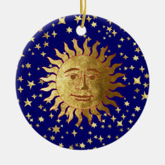Zon en sterren keramisch ornament