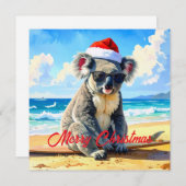 Zon en Surf Koala Sinterklaas Hoed  Feestdagenkaart (Voorkant / Achterkant)