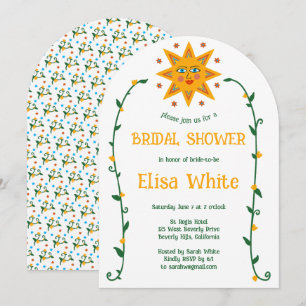 Zon en wijnstokken Boho Arch grillige douche Kaart