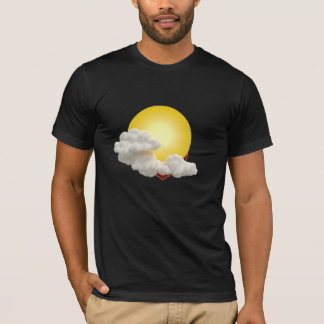 Zon en witte wolk t-shirt