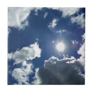 zon en wolken tegeltje