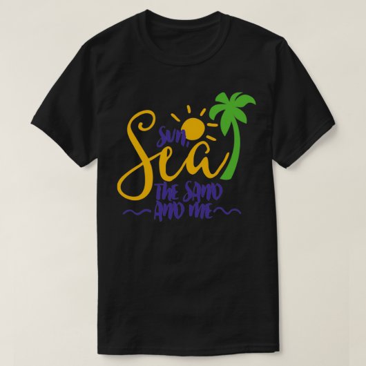 Zon en zand t-shirt (Design voorkant)