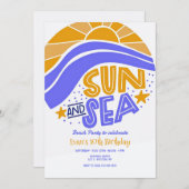 Zon en Zee de Uitnodiging van de Beach van de Part (Voorkant / Achterkant)