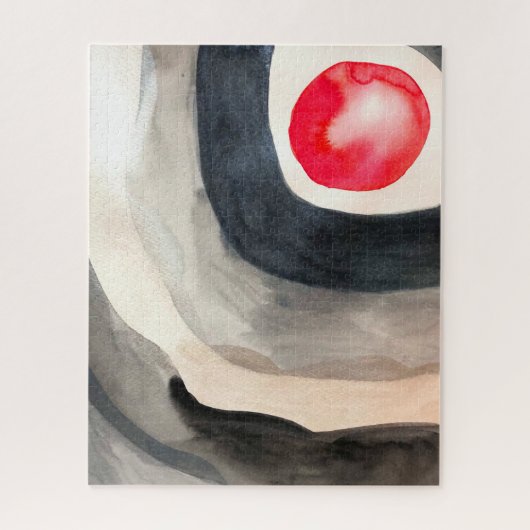 Zon grijs en zwart abstracte moderne kunst legpuzzel (Verticaal)