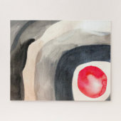 Zon grijs en zwart abstracte moderne kunst legpuzzel (Horizontaal)