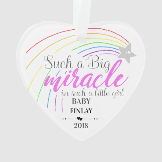 Zo'n groot wonder in zo'n kleine meisjesversiering ornament (achterkant)