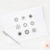 Zon icoon set vierkante sticker (Envelop)