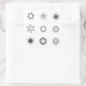 Zon icoon set vierkante sticker (Tas)