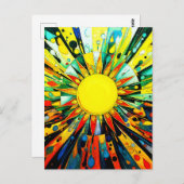 Zon in Abstract 910 Briefkaart (Voorkant / Achterkant)
