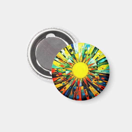 Zon in Abstract 910 Magneet (Voorkant / Achterkant)