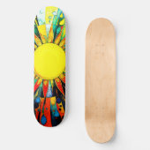 Zon in Abstract 910 Skateboard (Voorkant)