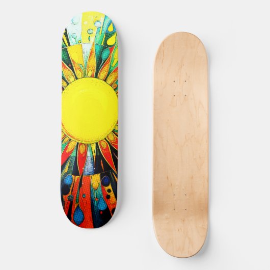 Zon in Abstract 910 Skateboard (Voorkant)