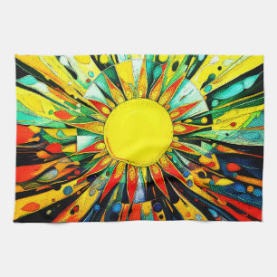 Zon in Abstract 910 Theedoek