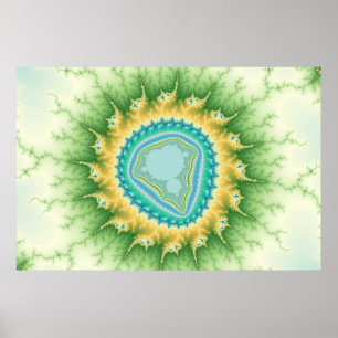 Zon in de vorm van fractaal Poster