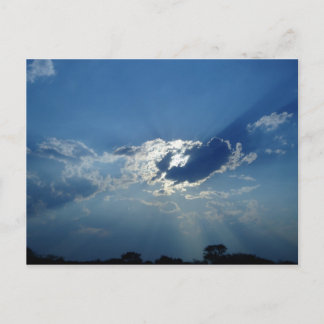 Zon in de wolken briefkaart