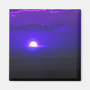 Zon in de wolken (violet) magneet