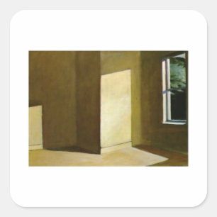 Zon in een lege kamer - Edward Hopper Vierkante Sticker