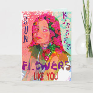 Zon kust bloemen zoals jij feestdagen kaart