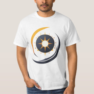 Zon Logo: Zwart en Geel Swirl T-shirt