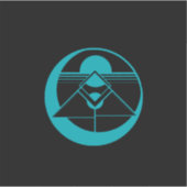 Zon & Maan Abstracte Kunst Sticker (Voorkant)