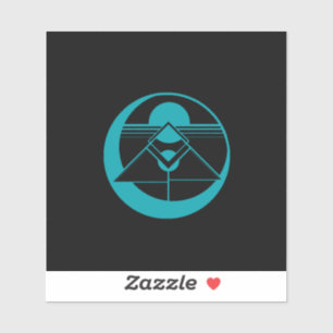 Zon & Maan Abstracte Kunst Sticker