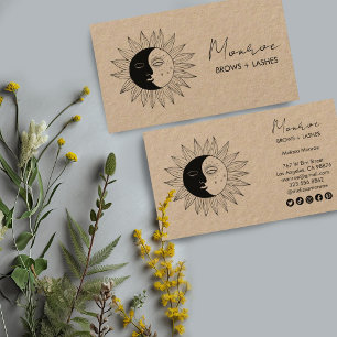 Zon & Maan Boho Line Art Elegant KRAFT Sociaal Ico Visitekaartje
