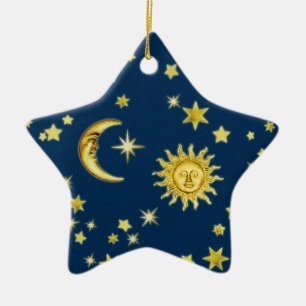 Zon-, maan- en sterrenkeramiek keramisch ornament