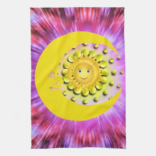 Zon Maan Keuken Handdoek (Verticaal)