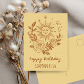 Zon Maan & Rozen Boho Magische VERJAARDAG MET NAAM Briefkaart