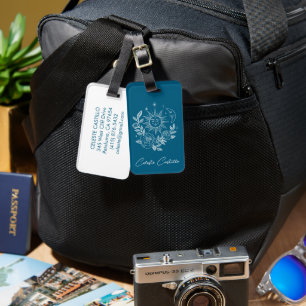 Zon Maan & Rozen Magische Boho Aardse Gepersonalis Bagagelabel