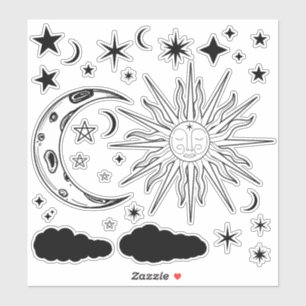 Zon Maan & Sterren Astrologie Esoterische Magie Sticker