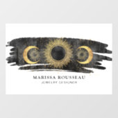 Zon Maan Sterren Goud Zwart Wit Sieradenontwerper Raamsticker (Vel)