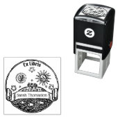 Zon Maan Sterren Oceaan Planeet Aarde Naam Zelfinktende Stempel (In situ)