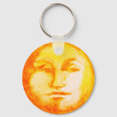 Zon Maan Waterverf Schattige Witchy Celestial Sleutelhanger (Achterkant)
