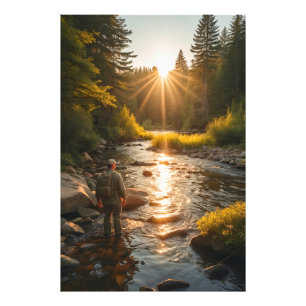 *~* Zon Man River Stream Natuur AP49 Foto Afdruk