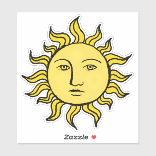 Zon met Face Retro Magic  Witchy Celestial Sticker (Vel)