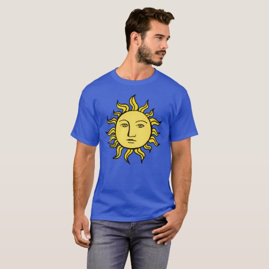 Zon met Face Retro Magic Witchy Celestial T-shirt (Voorkant volledig)