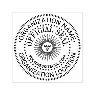 Zon Met Gezicht Algemene Officiële Stempel Naam Lo