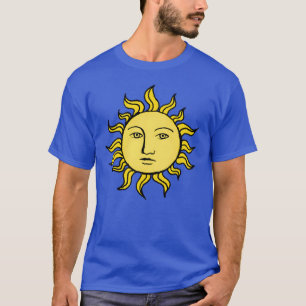 Zon Met Gezicht Retro Magie Vintage Hekserij Hemel T-shirt