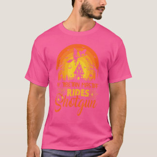  zon Mijn Tibetaanse Mastiff Dog Ride Shotgun T-shirt