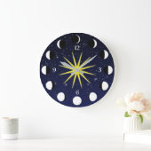 Zon, Moon Phases & Stars Grote Klok (Huis)