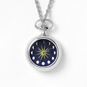 Zon, Moon Phases & Stars Horloge