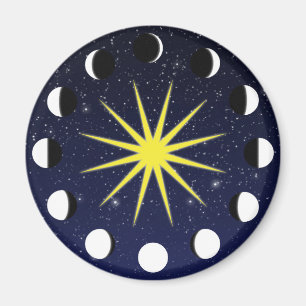 Zon, Moon Phases & Stars Magneet