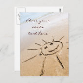 Zon op de strand briefkaart (Voorkant / Achterkant)